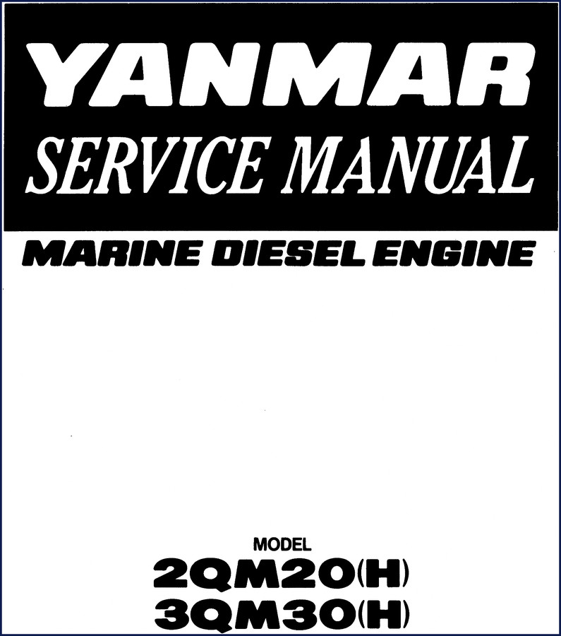 Yanmar 2QM20(H) and 3QM30(H) marine diesel service manual cover, OEM factory document 349 pages
