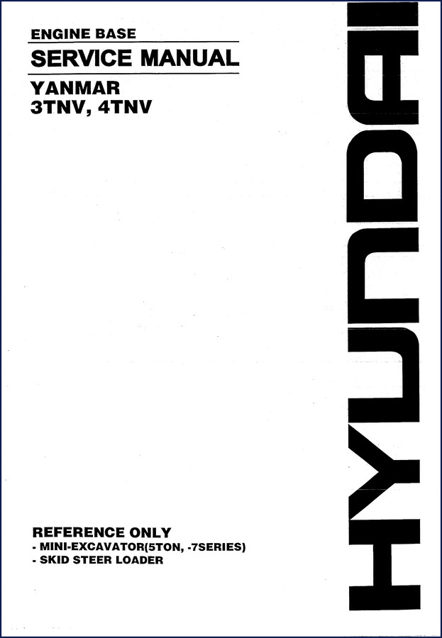 Yanmar 3TNV 4TNV Service Manual cover page showing industrial diesel engine models
