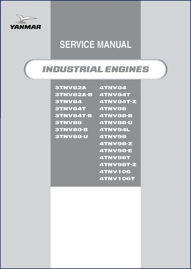 Yanmar 3TNV82A service manual cover – OEM 378-page industrial engine service manual