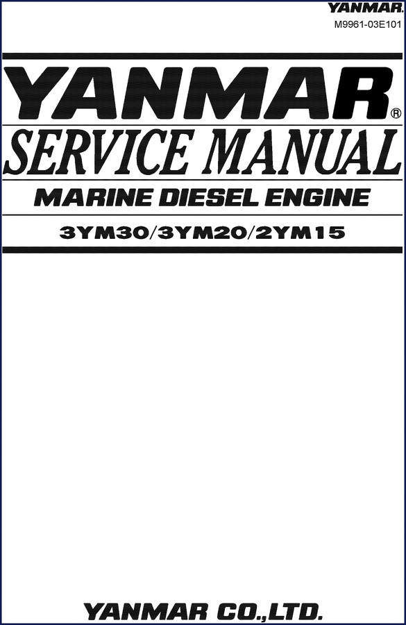 Yanmar 3YM30 2006 Service Manual cover - marine diesel engine service document