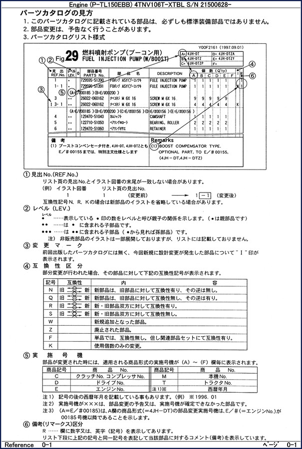 Yanmar 4JH-01T, 4JH-01TY, 4TNV106T-XTBL Parts Catalog OEM 46 pages cover image