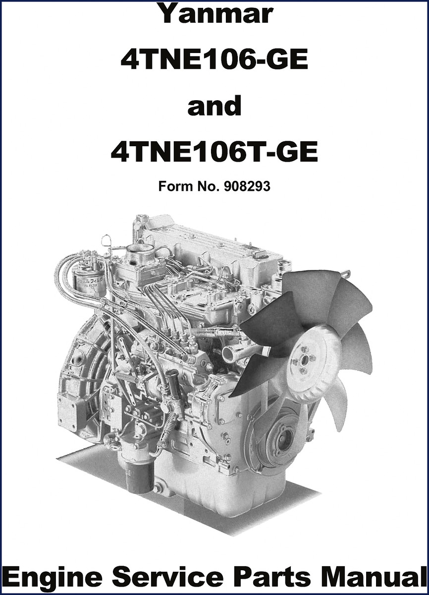 Yanmar 4TNE106-GE and 4TNE106T-GE engine parts catalog front cover - OEM factory document
