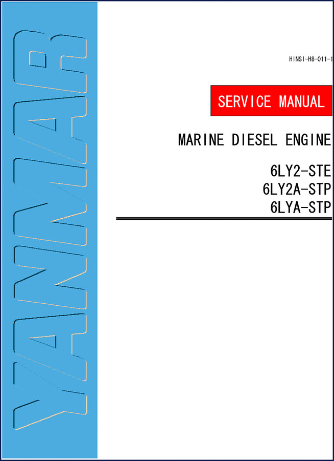 2001 Yanmar 6LY2-STE 6LY2A-STP 6LYA-STP factory service manual cover