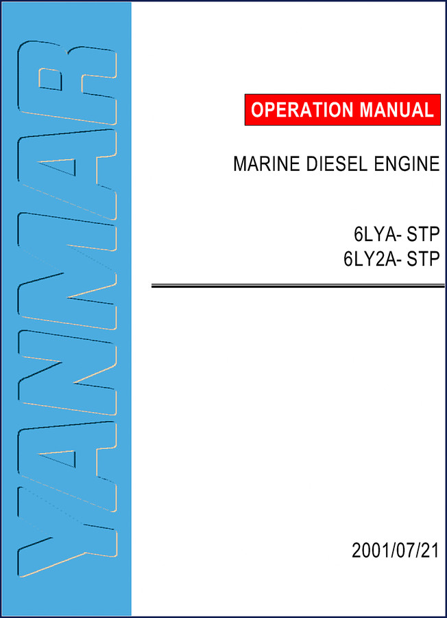 Yanmar 6LYA-STP and 6LY2A-STP marine diesel engine operation manual cover 2001 56 pages