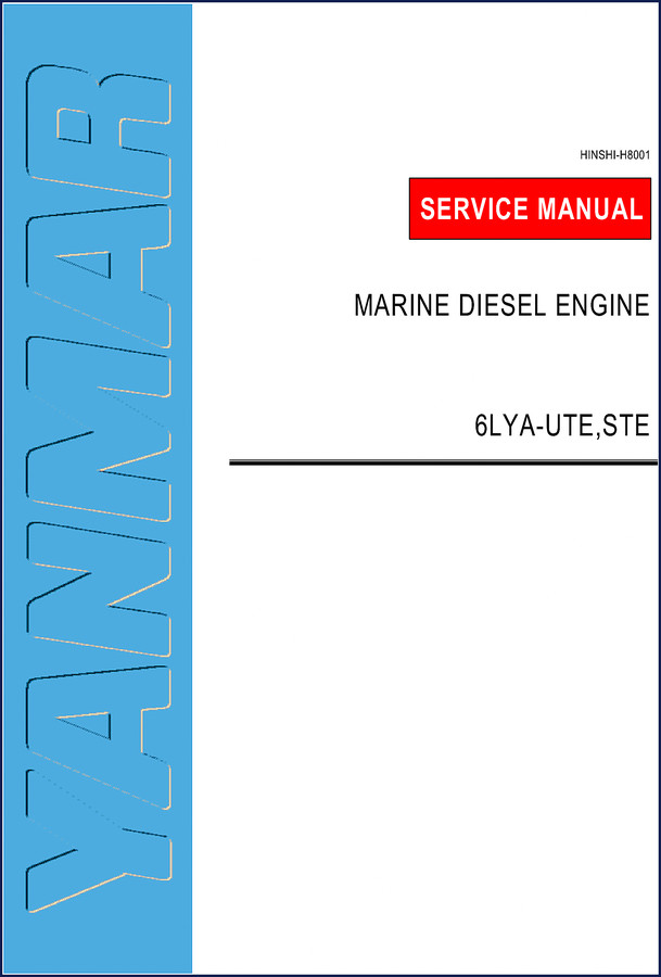 Yanmar 6LYA-UTE service manual cover showing engine cutaway and model number