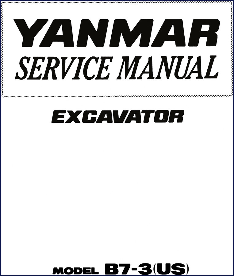 Yanmar B7-3 Service Manual cover – OEM factory repair guide for excavator