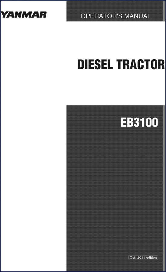 Yanmar EB3100 2011 Operators Manual cover page showing diesel tractor and manual title