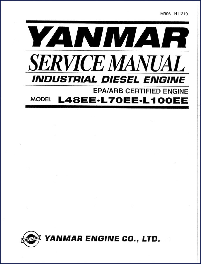 Yanmar L48EE, L70EE, L100EE Service Manual cover - 42 pages OEM factory document