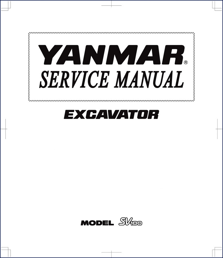 Yanmar SV100 Service Manual cover – OEM factory repair documentation for SV100 excavator