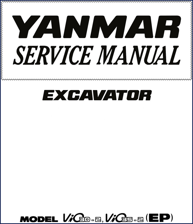 Yanmar Vio35-2 and VIO30-2 operator manual front cover – OEM factory document for compact excavators
