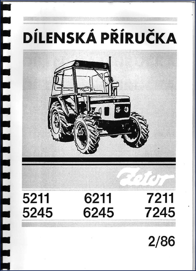 Zetor 5211 5245 6211 6245 7211 1986 Workshop Manual cover page