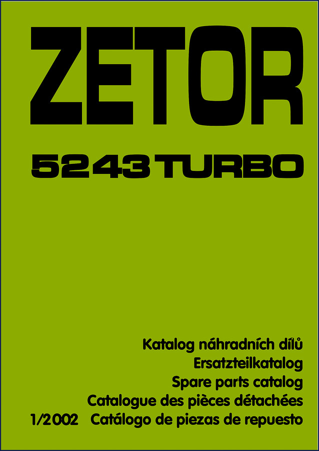 Zetor 5243 2002 Parts Catalog cover and sample exploded view