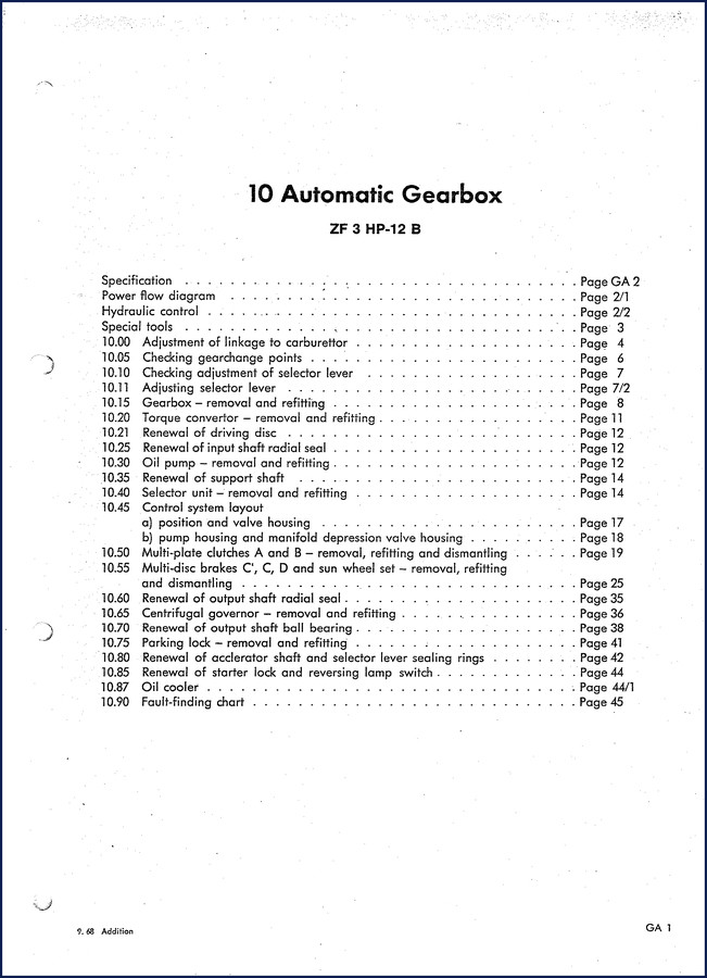 ZF 3 HP-12 Service Manual cover showing automatic gearbox cutaway and official ZF logo