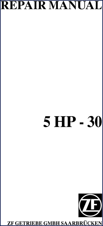 ZF 5 HP 30 repair manual covering transmission disassembly and assembly