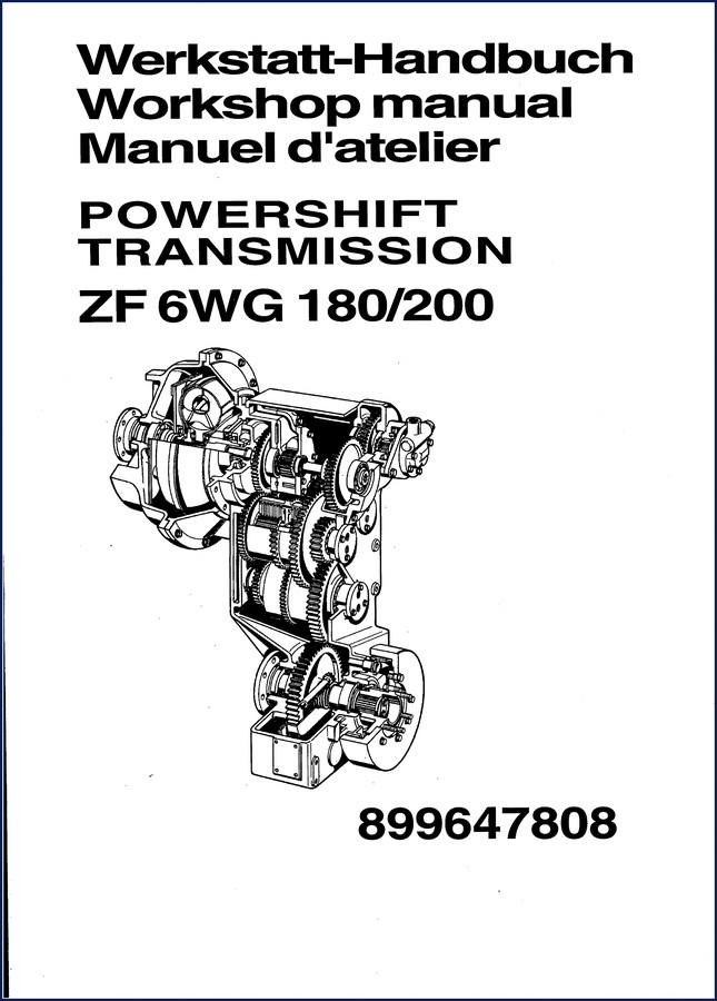 ZF 6WG 180 6WG 200 Powershift Workshop Manual cover - 248 pages factory OEM document