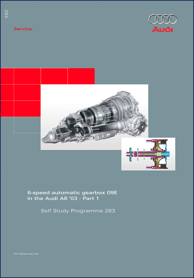 ZF A8 2003 Training Manual cover – 09E 6-speed automatic gearbox self-study programme 283
