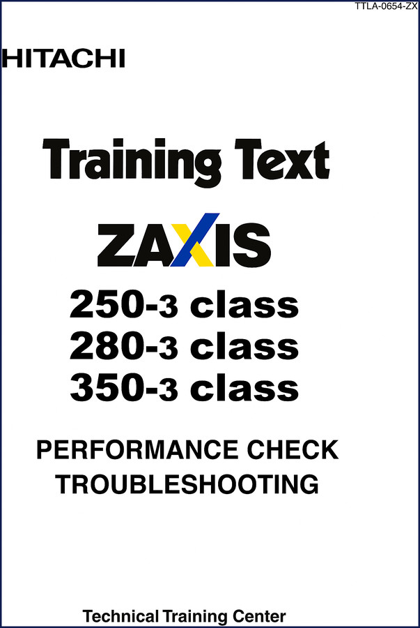 ZX ZX200-3 and ZAXIS210H-3 Technical Manual cover showing excavator diagram and model designation